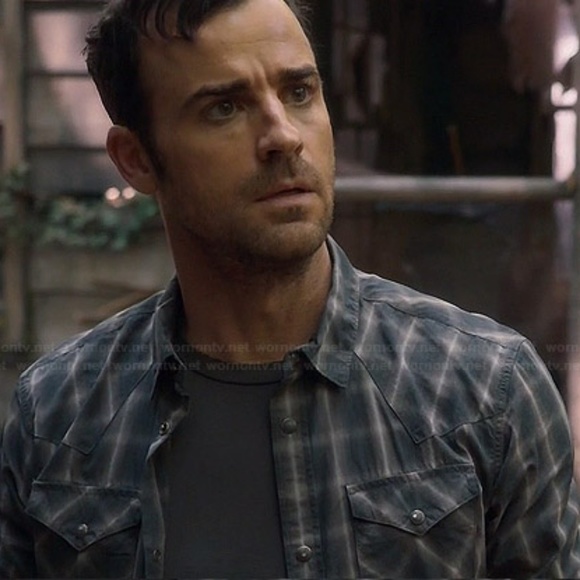 AllSaints Men's Gray Frontier Shirt Plaid Snap Dow - Picture 3 of 8